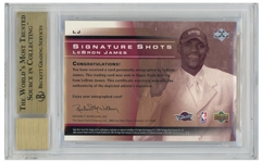 LeBron James Signed 2003-04 Upper Deck Sweet Shot, James' Rookie Year -- Graded BGS Gem Mint 9.5 & 9 for Autograph